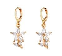 GGYTMQL Boucles d'oreilles élégantes pour Femmes élégants Boucles d'oreilles à Fleurs cristallines Bijoux de Boucles d'oreilles de Pendentif pour Femmes