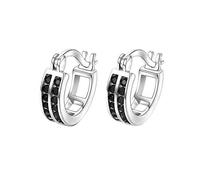 GGYTMQL Boucles d'oreilles en Argent Sterling Vintage 925 Boucles d'oreilles de Cerceau Noir pour Femmes Fine Silver 925 Bijoux