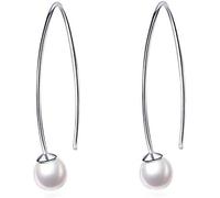GGYTMQL Boucles d'oreilles en Filetage perlé, Argent Sterling, Conception Minimaliste Moderne