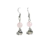 GGYTMQL Boucles d'oreilles en Pierre Naturelle pour Femmes - Élégant et Doux 8 mm Naturel Stone Round Bead Pumpkin Pendentif, Fashion Fashion Fonction à la Main Natural Raw Gemstone Women Party