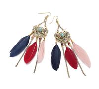 GGYTMQL Boucles d'oreilles en Plumes pour Femmes - Boho Long Tassel Feather Earring for Women Pendent Pendant Mariage Pendenentes Bijoux Gift Accessoires UI