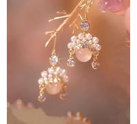 GGYTMQL Boucles d'oreilles en Zircon Violet en Forme de cœur pour Femmes Bijoux de Mariage Cadeau d'anniversaire