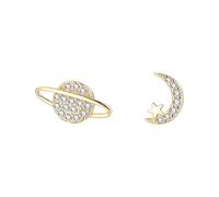 GGYTMQL Boucles d'oreilles et Goujons Boucles d'oreilles en Cristal asymétriques pour Femmes Cartilage Piercing Bijoux argenté Couleur étoile de Lune Bijoux Fashion Cadeaux 224