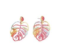 GGYTMQL Boucles d'oreilles et Goujons Monstera Leaf Suspendue Boucles d'oreilles pour Femmes Bijoux tropicaux Bijoux Bijoux