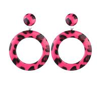 GGYTMQL Boucles d'oreilles pour Femmes, Boucle d'oreille Trou PU en Cuir Boucles d'oreilles Tendance exagérée de Grosses Boucles d'oreilles à imprimé léopard