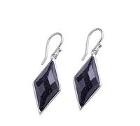 GGYTMQL Boucles d'oreilles pour Femmes, Boucles d'oreilles à Goutte d'oreilles pour Femmes Mode thaïlandais Bijoux Diamant Grenat Boucles d'oreilles Rouges Blue Blue, 925