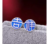 GGYTMQL Boucles d'oreilles pour Femmes, Boucles d'oreilles pour Femmes Boucles d'oreilles créatives S925 Personnalité Bijoux Ethnique Blue Blue Changle Boucles d'oreilles de Bon augure, 925