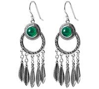 GGYTMQL Boucles d'oreilles pour Femmes, Boucles d'oreilles Vertes Agate filel glottes Simples Boucles d'oreilles topazes Femmes Jaunes