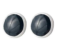 GGYTMQL Boucles d'oreilles pour Femmes, S925 Boucles d'oreilles coréennes de Boucles d'oreilles époxy Noires Rondes Simples 0,4 cm