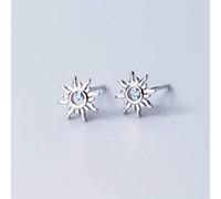 GGYTMQL Boucles d'oreilles pour Femmes, S925 Boucles d'oreilles Femelles de Style coréen Art Blue Diamant Creux Rond Boucles d'oreilles Mignonnes