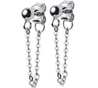 GGYTMQL Boucles d'oreilles pour Femmes, S925 Boucles d'oreilles féminines Style coréen Simple légère Perle arrière Suspendu la chaîne d'oreille tempérament Cap Girlback