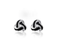 GGYTMQL Boucles d'oreilles pour Femmes, S925 Boucles d'oreilles Femmes de Style coréen Simple TRIRANGLE Triangle MORGNES D'OREURES Mode Black One Pair