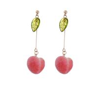 GGYTMQL Boucles d'oreilles Simulation Douce pêche Boucles d'oreilles pour Femmes Mignonnes de Boucles d'oreille Rose Romantique Mode esthétique Bijoux coréen Bijoux de Mode Bijoux Bijoux