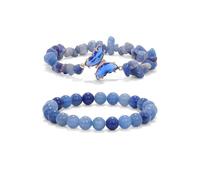 GGYTMQL Bracelet bleu bracelets d'amitié pour femmes cristaux bracelets en pierre naturel bracelet de perle de pierre de pierre