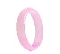 GGYTMQL Bracelet de bracelet de bracelet en jade rose de fleur de glace naturelle pour femmes, chalcédoine rose Agate Bangle, envoyez maman, envoyez une petite amie, avec une boîte à bijoux, 56 mm