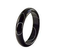 GGYTMQL Bracelet de Bracelet en Jade, Black Match Black Agate Bangle Jade, Dames Bracelet Jade Moyen Large, apporte la Bonne Chance, pour Les Femmes, pour sa Petite Amie, pour Un ami, avec Une boîte