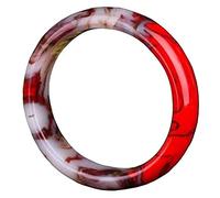 GGYTMQL Bracelet de Bracelet en Jade coloré Naturel pour Femmes Bijoux de Pierre précieuse en jadéite de Style Chinois Rouge pour Maman (Taille: 62 mm)