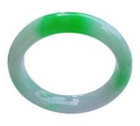 GGYTMQL Bracelet de bracelet en jade d'agate vert naturel pour femmes, bracele en jade fleur flottante verte, avec boîte à bijoux, 54 mm