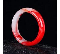 GGYTMQL Bracelet de Bracelet en Jade Rouge Naturel pour Les Femmes Bijoux de Pierre précieuse en jadéite de Style Chinois pour Maman (Taille: 58 mm)