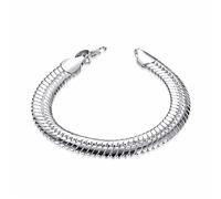 GGYTMQL Bracelet de chaîne de liaison de serpent 10 mm Fine 21cm Bling Bling Flat Snake Bracelets Bangles Gift masculin