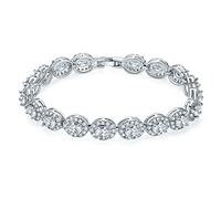GGYTMQL Bracelet de charme Bracelet blanc pour femmes blancs de zircon blanc 17cm