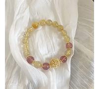 GGYTMQL Bracelet de charme Feng Shui Crystal Bracelet Natural Strawberry Quartz Lucky Charm Gol