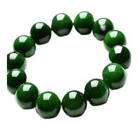 GGYTMQL Bracelet de Jade Vert Naturel Men de jades en Pierre de jades réalistes Bracelets en Perles élastiques Couples Accessoires Bracelets Bijoux (Couleur des gemmes: 12 mm)