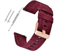 GGYTMQL Bracelet de montre en toile avec bracelet en nylon 18 mm 20 mm 22 mm Nylon Releing Straps Watch Bands Strap/20 mm/Bordeaux B, 20 mm, Gr? Vit-S