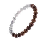 GGYTMQL Bracelet de Perle en Bois Naturel Bracelet Blanc Noir pour Les Femmes