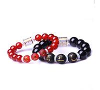 GGYTMQL Bracelet de Pierre de Pierre de Pierre Naturelle, Bracelet de Richesse 10 mm 12 Zodiaque Bracelet à Charme Animal Bracelet Bracelet Bracelet Bracelet A réglable Bracelet, Rouge 10 mm, Tigre