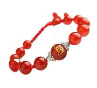 GGYTMQL Bracelet de Pierre de Pierre de Pierre Naturelle, Bracelet de Richesse à Cordes Rouges 12 Bracelet Animal Zodiaque Bracelet Bracelet Bracelet Bracelet Ward A réglable