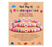 GGYTMQL Bracelet de retour à l'école Bracelet du premier jour d'école Back to School Cadeaux Maman ajusté et bracelets Bracelets en argile mignonnes pour mère fille