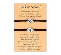 GGYTMQL Bracelet de retour à l'école Bracelet du premier jour d'école Back to School Cadeaux Maman ajusté et bracelets Bracelets en argile mignonnes pour mère fille