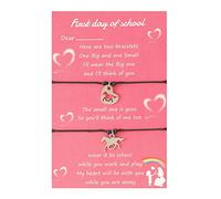 GGYTMQL Bracelet de retour à l'école Bracelet du premier jour d'école Back to School Cadeaux Maman ajusté et bracelets Bracelets en argile mignonnes pour mère fille