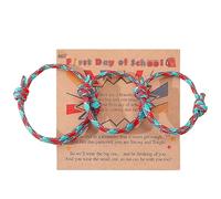 GGYTMQL Bracelet de retour à l'école Bracelet du premier jour d'école Back to School Cadeaux Maman ajusté et bracelets Bracelets en argile mignonnes pour mère fille