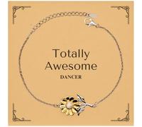 GGYTMQL Bracelet de tournesol unique pour les danseurs - Cadeaux totalement géniaux pour l'anniversaire et Noël, petit, en acier inoxydable en argent .925, zircone cubique