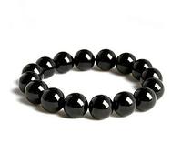 GGYTMQL Bracelet d'étirement en cristal de pierre de pierre de pierre précieuse de Tourmaline noire de 8 mm Black 8 mm