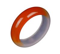 GGYTMQL Bracelet en jade pour femmes, style vintage mi-jaune floraison flottante de fleur, bracelet jade classique chinois élégant rouge, avec boîte à bijoux, 56-62 mm, 56 mm