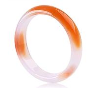 GGYTMQL Bracelet jade bracelet pour femmes agate naturel, fleurs flottantes orange bracelets jade, bracelet jade chinois élégant et classique, avec boîte à bijoux, 56-64 mm, 62 mm
