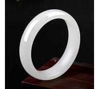 GGYTMQL Bracelet Jade pour femmes, bracelet en bracelet en jade blanc naturel, bracelets dames jadeites bracelets avec boîte, 61-62 mm