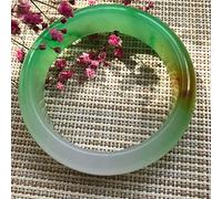 GGYTMQL Bracelet pour femmes, bracele en jade pour femmes, quartzite fleurs flottantes bracelets jade bracelets femelles artisanat jade, 52-53 mm, 52