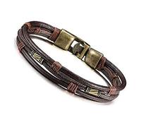GGYTMQL Bracelet Vintage Bracelet Bracelet Bracelet en Cuir tressé Marron Bracelet en Cuir