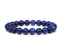 GGYTMQL Bracelets en Pierre Naturelle Bleue pour Hommes Blancs de Lune de Lune de Lune de Lune Noir Bracelet étiré de Lave Lapis Lazuli Bijoux de Yoga, 10. Pierre à Point Blue, 23 cm