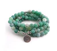 GGYTMQL Bracelets Hommes Hommes 108 Perles de Pierres Naturelles Collier de Bracelet de Bracelet Naturel Bracelet