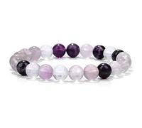 GGYTMQL Bracelets Masculins Bracelet pour Les Yeux Tigres naturels polis 8 mm Lapis Lazuli Perles Bracelet élastiques pulsera Femmes, 25.Botswana Agate, 19cm
