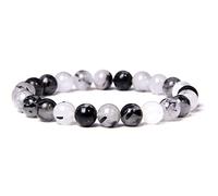 GGYTMQL Bracelets Masculins Bracelet pour Les Yeux Tigres naturels polis 8 mm Lapis Lazuli Perles Bracelet élastiques pulsera Femmes, 25.Botswana Agate, 19cm