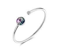 GGYTMQL Bracelets pour Les Bracelets pour Femmes pour Les Femmes Authentiques 925 Crystal Autriche coloré et brio à Charme de Charme Ouvert CZ Bijoux