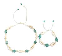 GGYTMQL Bracelier de collier de coquille ensemble plage coquille étoile de mer couchers de cou joaillerie de cheville de coquille d'été accessoires