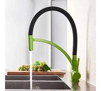 GGYTMQL Bronze Noir Traction vers Le Bas de la Cuisine Robinet de Cuisine Pont monté sur la Salle de Bain Chaude et Froide mélangeur de Cuisine en Laiton avec Un Support Noir (Bronze Noir)