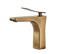 GGYTMQL Brosse de salle de bain toilette or robinet généralisé chaud et froid trois trous mélangeur de lavabo 8 pouces robinet de lavabo noir nickel (brosse doré)